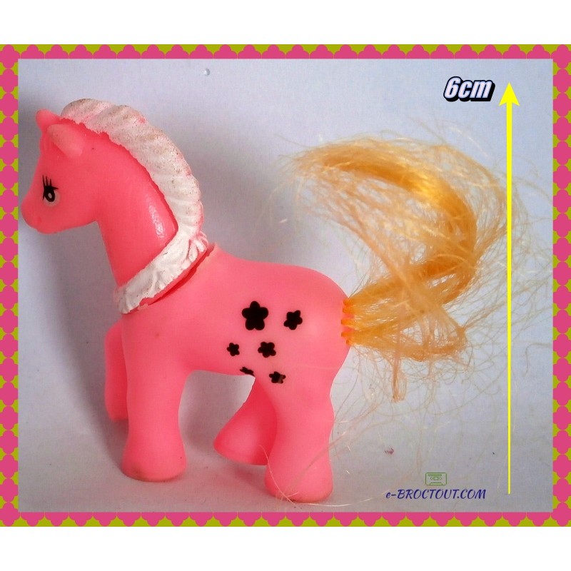 Figurine les animaux de la ferme - petit poney rose - 6cm