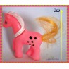 Figurine les animaux de la ferme - petit poney rose - 6cm