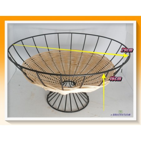 Corbeille Ronde en métal et osier
