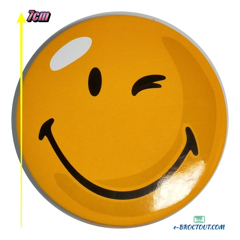 Badge smiley - Diamètre 7cm