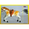 Figurine Les Animaux Domestiques - Cheval Au Trot Avec Selle - 8cm