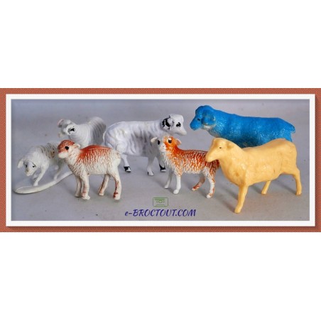 Lot De 6 Animaux (Brebis, Moutons, Bélier, Agneaux)