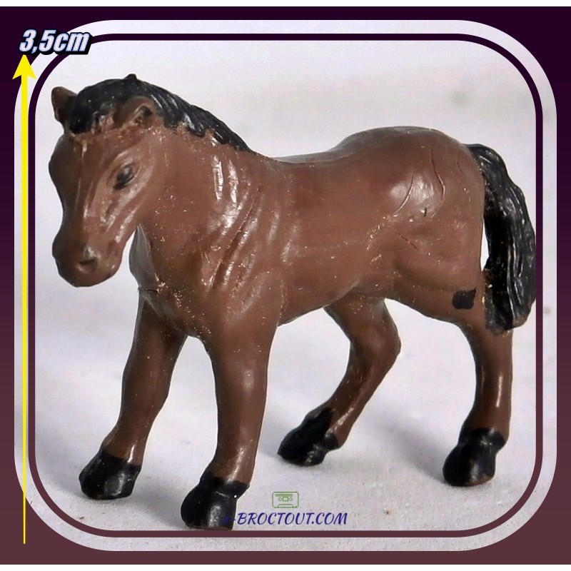 copy of Figurine les animaux de la ferme - cheval au trot monochrome marron