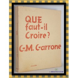 G. M. GARRONE : Que faut il...