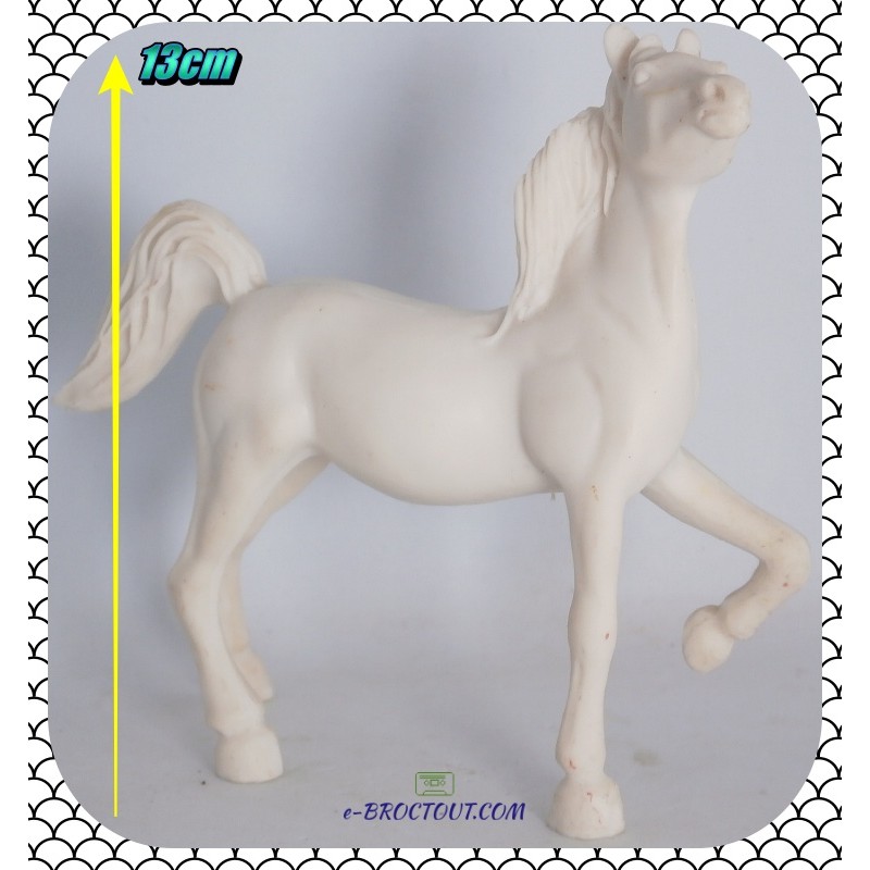 Figurine les animaux de la ferme - cheval blanc en résine - 13cm