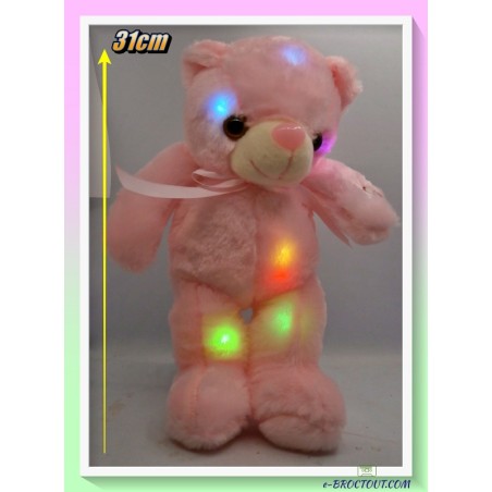 peluche ours rose