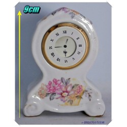 Mini horloge en porcelaine de chine motif floral