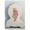 Mini horloge en porcelaine de chine motif floral - La Blanche Porte 1990