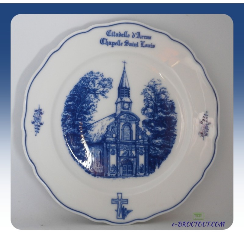 Assiette de collection Citadelle d'Arras, Chapelle St Louis - Porcelaine Caudron - 1992