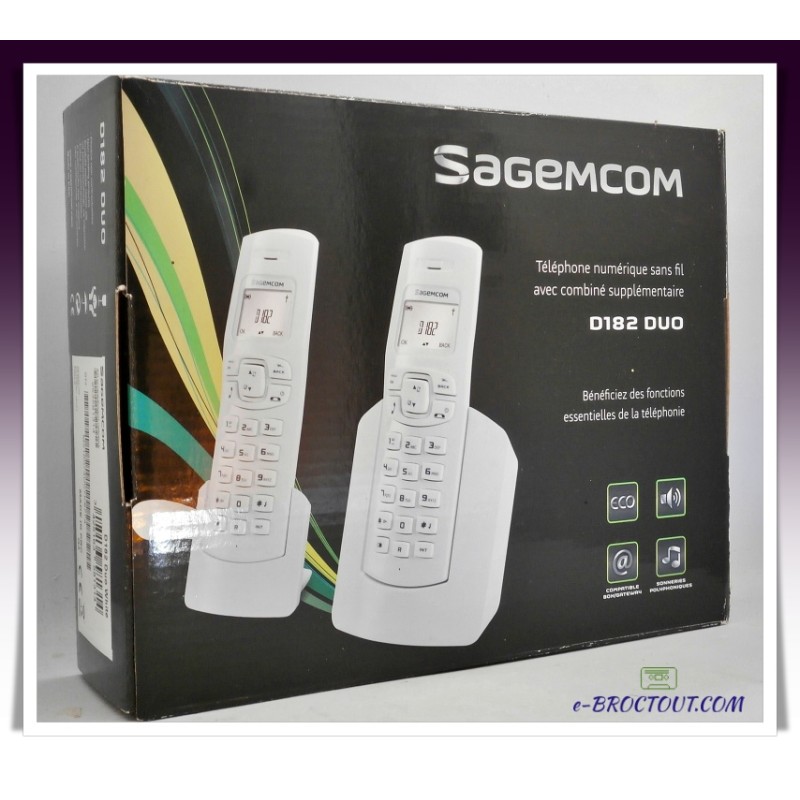 Téléphone numérique sans fil avec combiné supplémentaire - D182 DUO SAGEMCOM