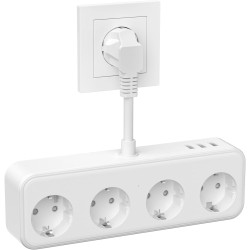 Multiprise Murale 4 voies avec 3 ports USB