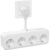 Multiprise Murale 4 voies avec 3 ports USB