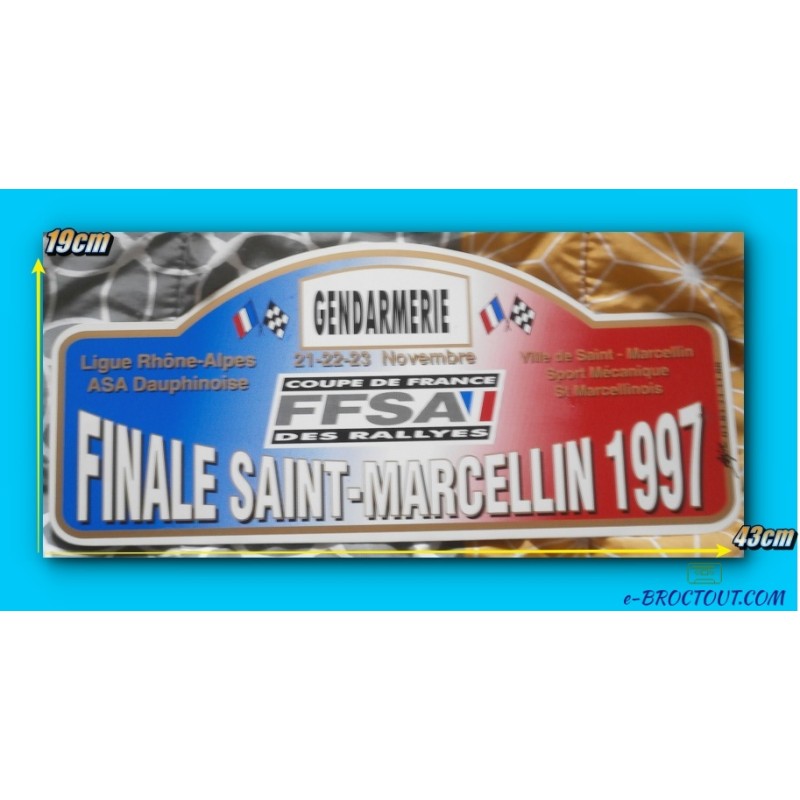 copy of Plaque Rallye De St Marcellin - 5 & 6 Juillet 1997