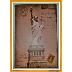 Plaque métallique LA STATUE DE LA LIBERTE - 20x30cm