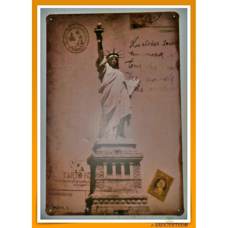 Plaque métallique LA STATUE DE LA LIBERTE - 20x30cm