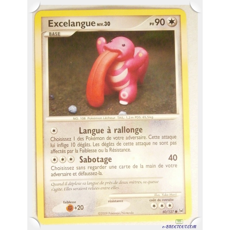 Carte Pokémon - Excelangue 80/127 - PV90 - 2009