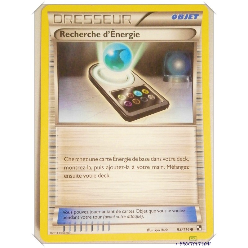 Carte Pokémon - Dresseur Recherche d'énergie 93/114 - Objet - 2011
