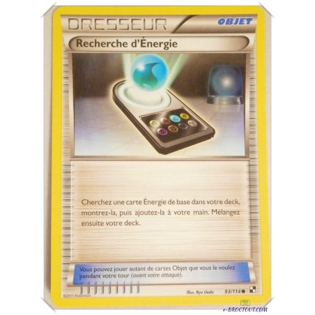 Carte Pokémon - Dresseur Recherche d'énergie 93/114 - Objet - 2011