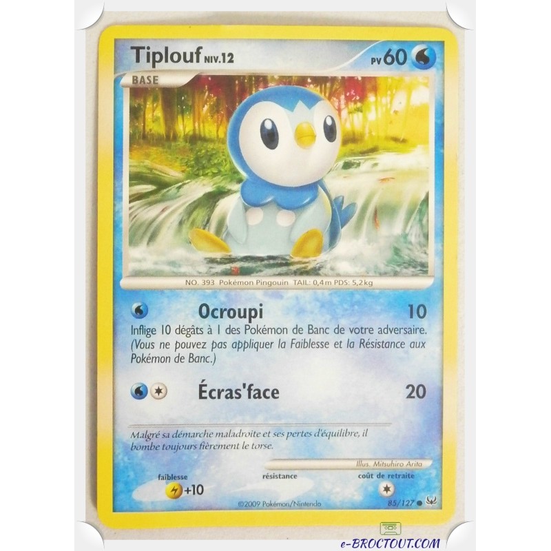 Carte Pokémon - Tiplouf 85/127 - PV60 - 2009