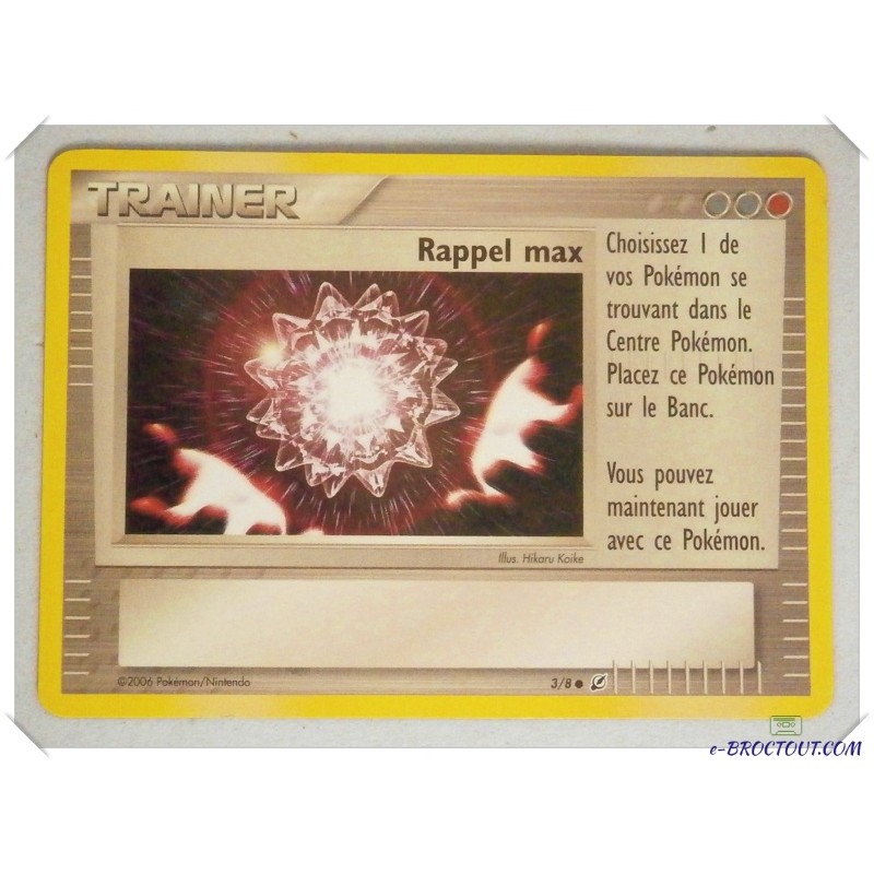 Carte Pokémon - Trainer Rappel Max 3/8 - 2006