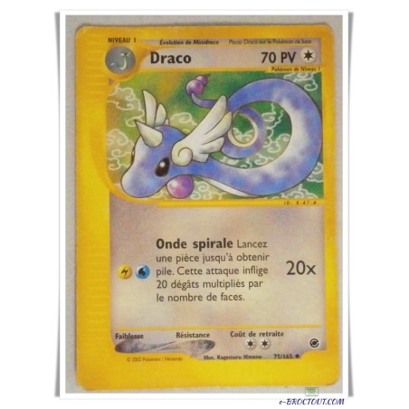 Carte Pokémon De Niveau 1 - Draco - 70PV - 75/165 - 2002