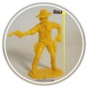Figurine Far West - Cowboy double pistolet Monochrome jaune - Années 7