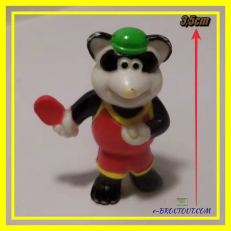 Figurine les animaux sportifs - raton laveur pongiste - bofrost 1990
