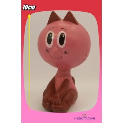 Figurine chat rose assis -...