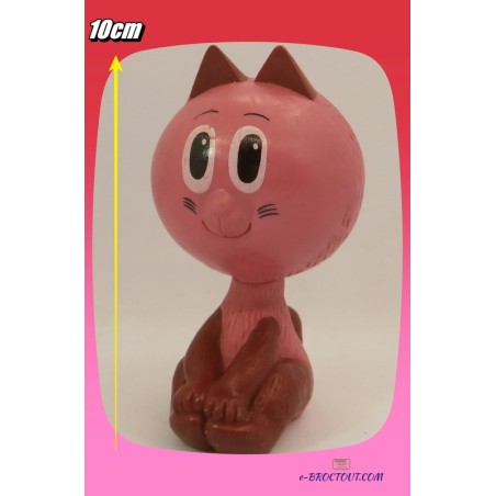 Figurine chat rose assis - 10cm