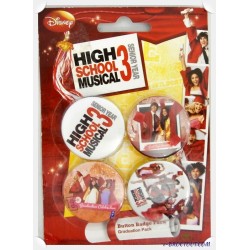 Set de 04 badges HIGH SCHOOL MUSICAL 3 - Disney