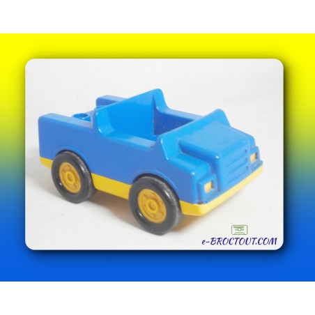 Pièce de rechange - Voiture bleue et jaune avec attelage - LEGO DUPLO Multi boite - 1997