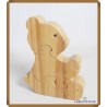 Lot de 3 puzzles bois animaux + 1 figurine bois poule