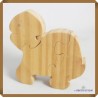 Lot de 3 puzzles bois animaux + 1 figurine bois poule