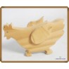 Lot de 3 puzzles bois animaux + 1 figurine bois poule