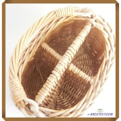 Panier en osier compartimenté