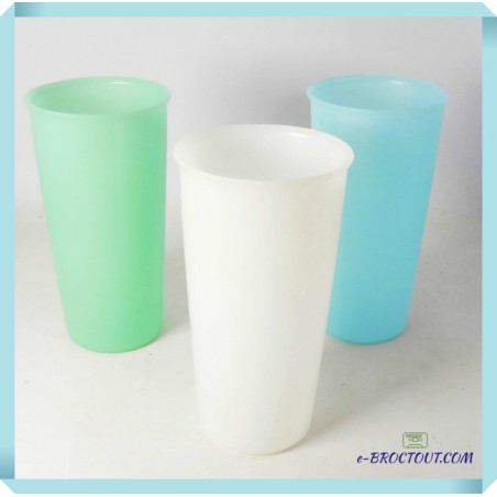 Lot de 03 verres plastiques - TUPPERWARE