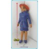 Figurine Diorama - Femme En Robe Bleue Avec Chapeau Rouge - 4cm