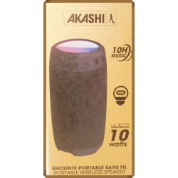 Enceinte portable sans fil Akashi – Bluetooth – 10W – Autonomie 10h – LED multicolores – Noir