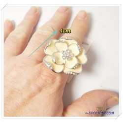 Bracelet Bague Fleur D'Ivoire En Strass - Punk Birds