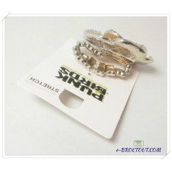 Bracelet Bague Fleur D'Ivoire En Strass - Punk Birds