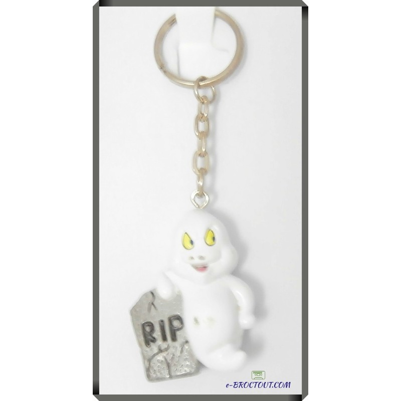 Porte clés Halloween - Fantôme avec tombe RIP - 5cm