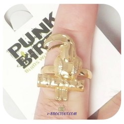 Bague Perroquet Doré – Bijou Fantaisie Original - Punk Birds