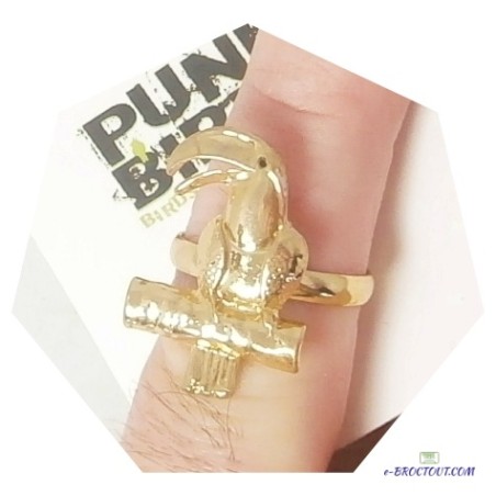 Bague Perroquet Doré – Bijou Fantaisie Original - Punk Birds