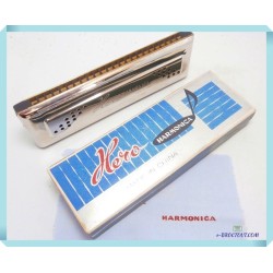 Harmonica Hero 48 Trous Double Face Avec Boîte Et Chiffon D'Origine - Vintage Chine