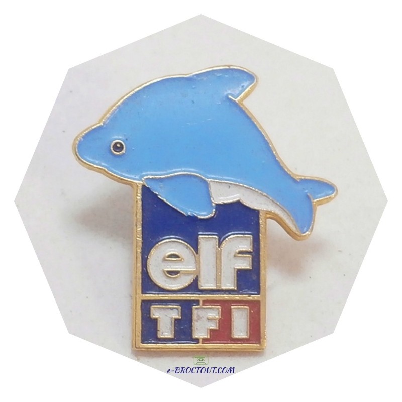 Pin's Série Média : Dauphin avec logos EDF et TF1