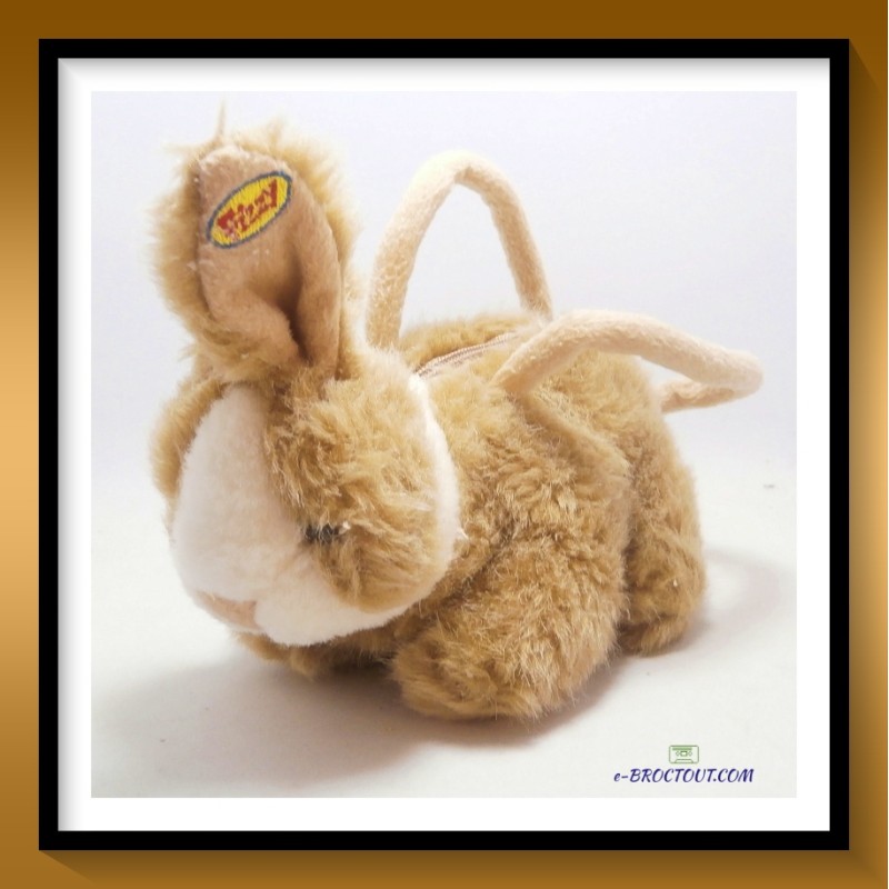 Peluche doudou sac à main lapin - 22cm - Fizzy