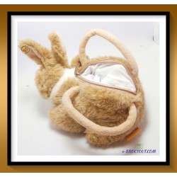 Peluche doudou sac à main lapin - 22cm - Fizzy