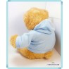 Peluche ours brun avec sweat capuche bleu - Imagin 25cm