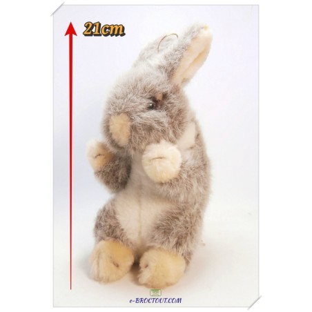 Peluche lapin gris - 21cm