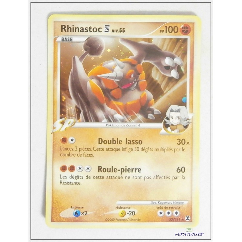 Carte Pokémon - Rhinastoc 32/111 - PV100 - 2009